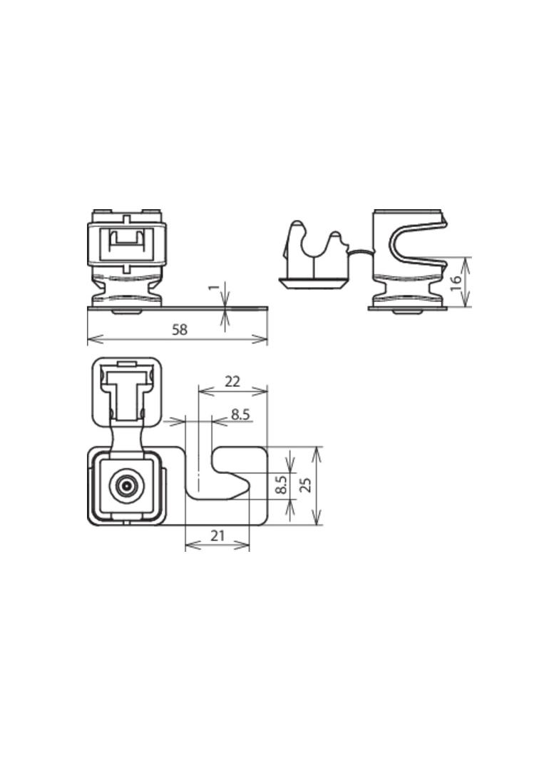 Wspornik dachowy z DEHNQUICK, stal nierdzewna NIRO/ tworzywo, szary
