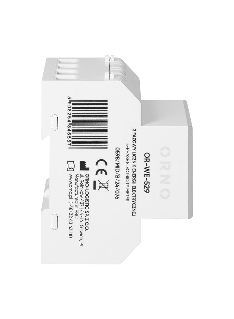 3-fazowy licznik energii elektrycznej, 100A, port RS-485, MID, 4 moduły, DIN TH-35mm, PV-Ready OR-WE-529 ORNO