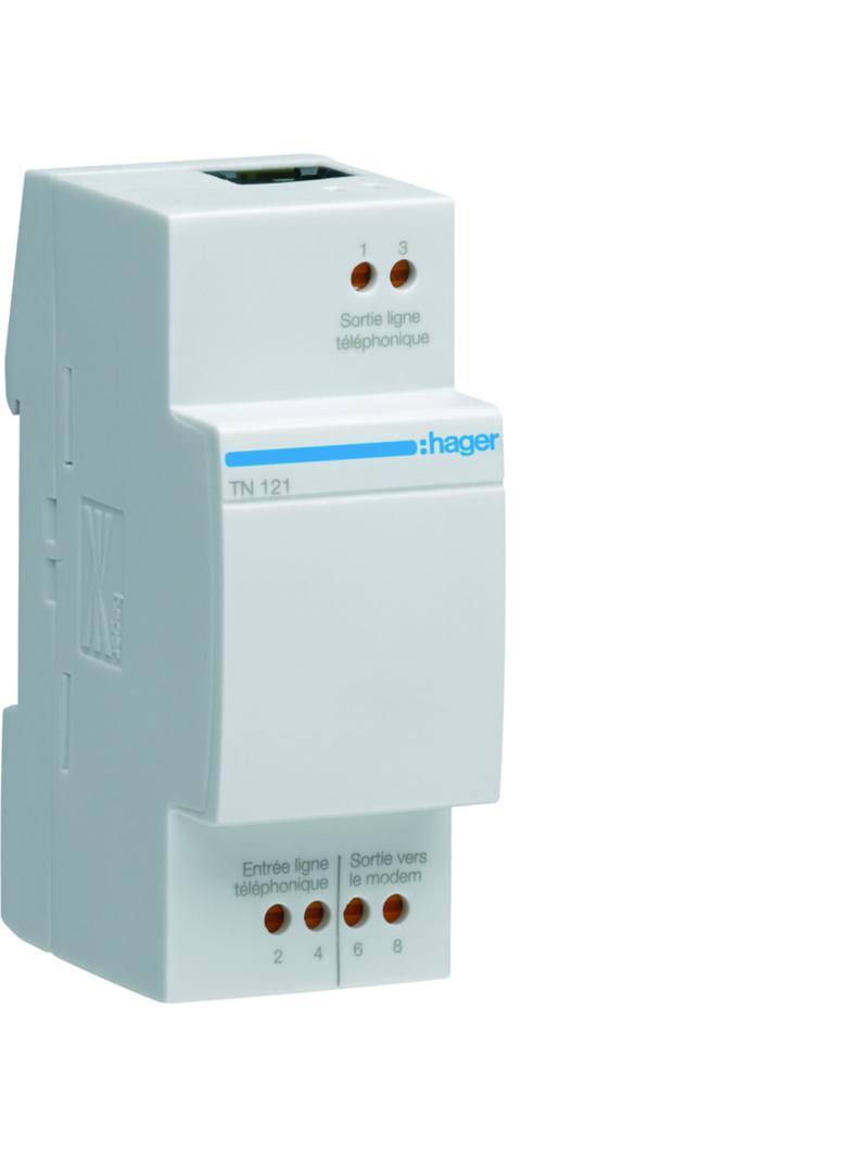 Modułowy filtr/rozdzielacz sygnału ADSL TN121 HAGER