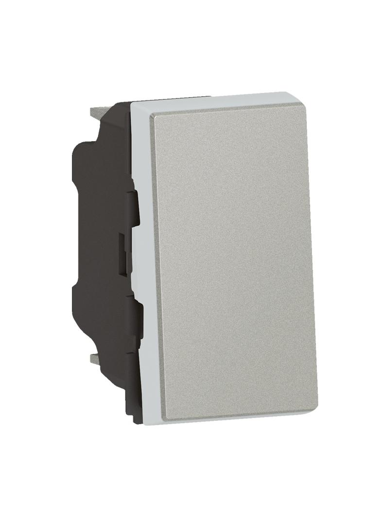 MOSAIC PRZYCISK JEDNOBIEGUNOWY - 1 MODUŁ ALUMINIUM 6X-250V~, Legrand