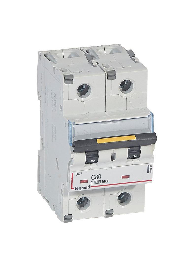 DX3 16 Ka Wyłącznik Dwubiegunowy 80A 409228 LEGRAND
