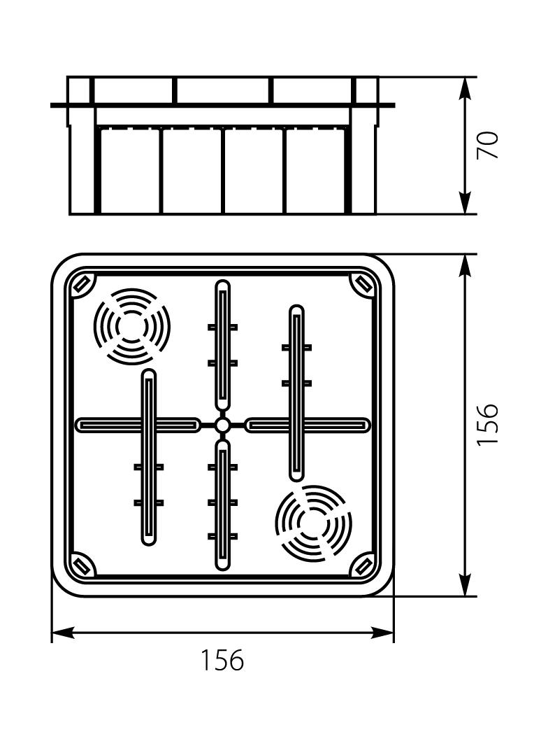 Puszka podtynkowa Pp/t-(156x156x70) 11.7 OPATÓWEK