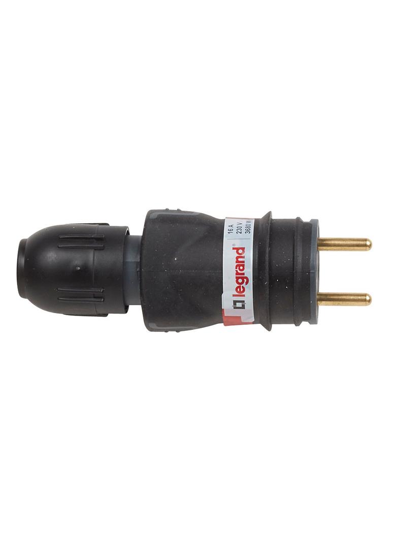 Wtyczka Gumowa 2P+Z 16A IP44 Ik08 Autozaciski I Dławik Helmo 050110 LEGRAND