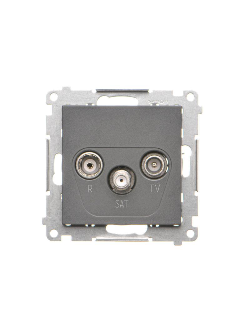 Simon 55 Gniazdo antenowe R-TV-SAT przelotowe 7dB 1x Wejście: 5 MHz÷2,4 GHz Grafitowy mat