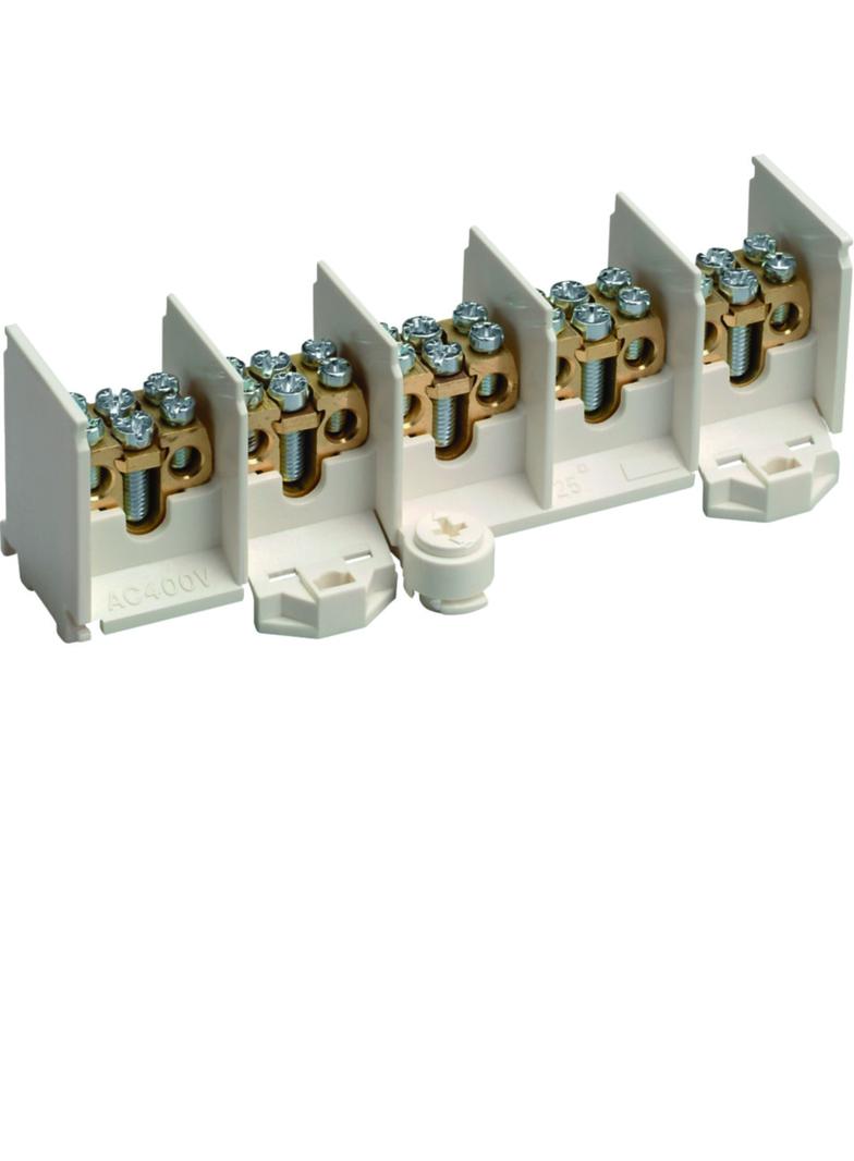 Zaciski rozgałęźne 5-polowe 25/2x16mm2 K46N HAGER