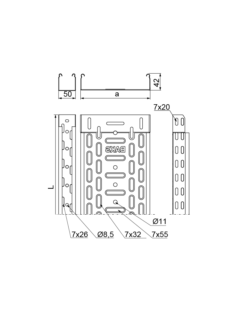 KPJ50H42/3 KORYTKO 1,0 MM