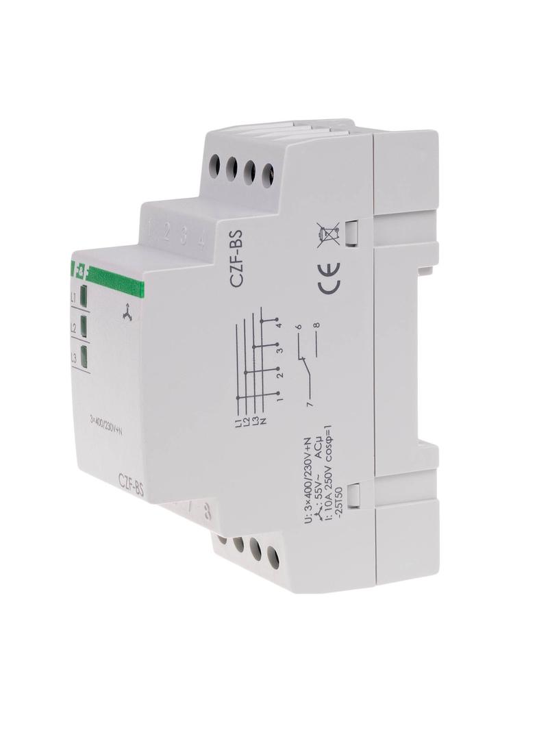 CZUJNIK ZANIKU FAZY, STYKI: 1P , I=10A; Z SYGNALIZACJĄ2 MODUŁY