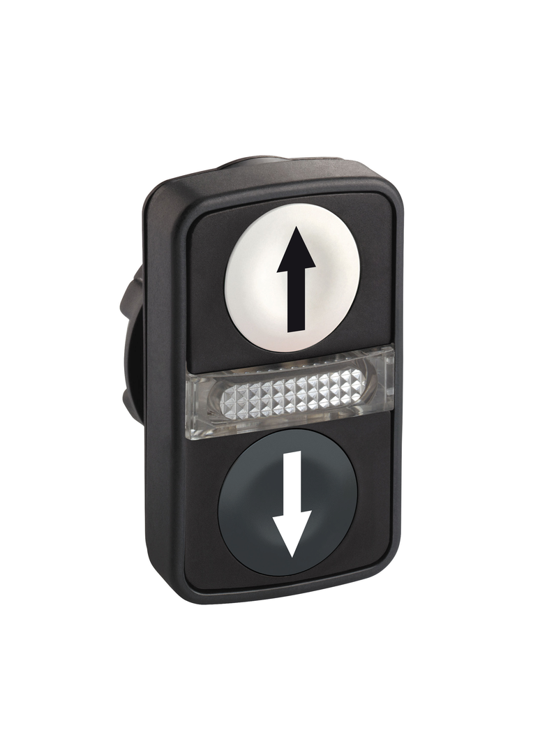 Harmony XB5 Główka przycisku podwójnego płaski/płaski z samopowrotem LED plastikowa ZB5AW7A1724