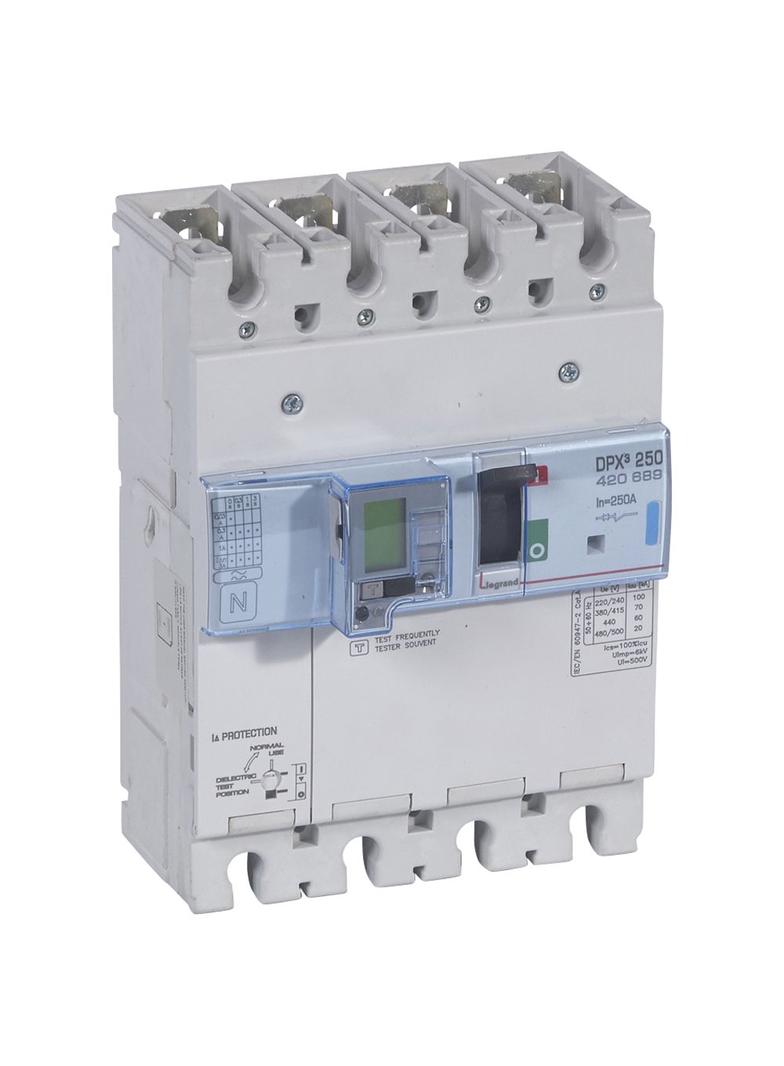 Wyłącznik DPX3 250 El+P Z Zab. R-Pr. 4P 250A 70Ka 420689 LEGRAND