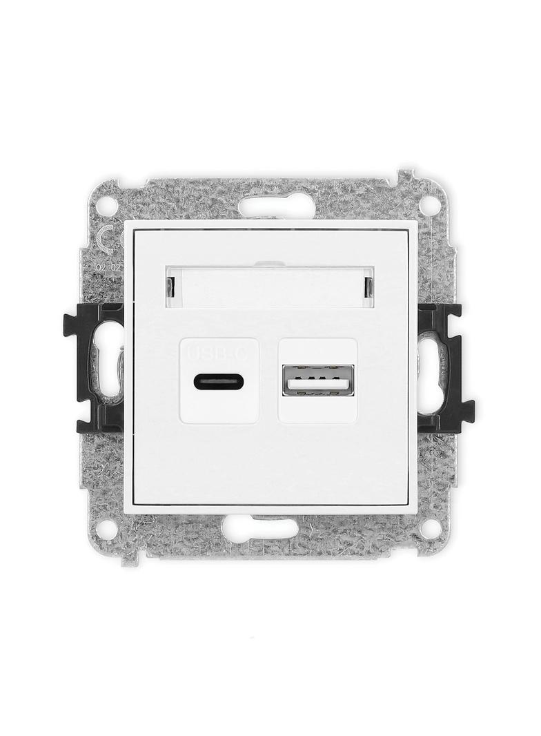 ICON Mechanizm ładowarki USB podwójnej USB C + USB A, 20W max. biały