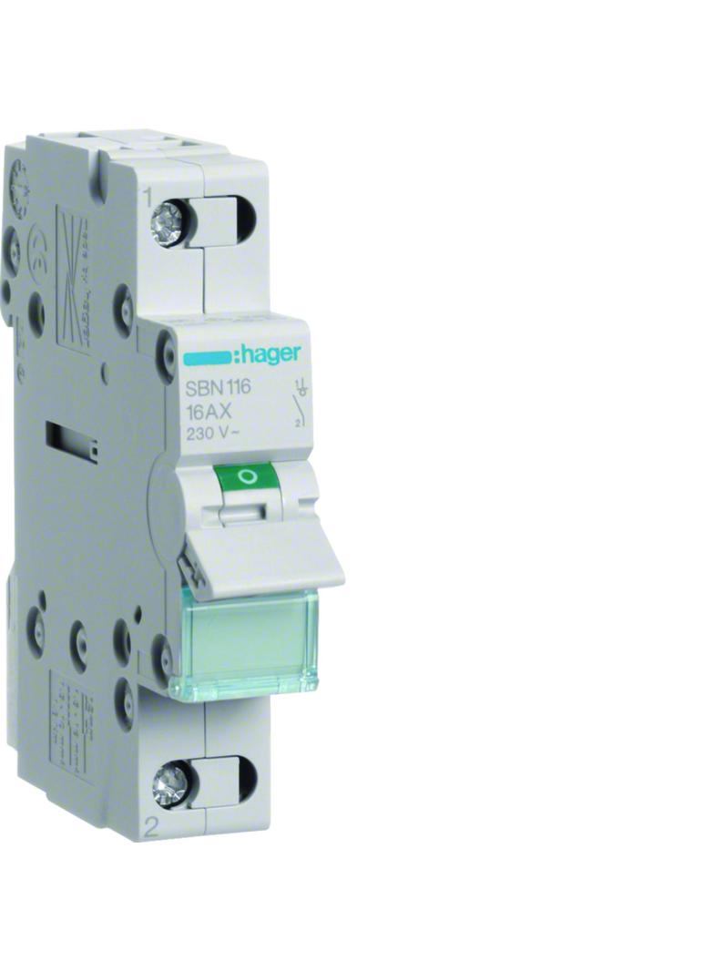 Modułowy rozłącznik izolacyjny 1P 16A 230VAC SBN116 HAGER