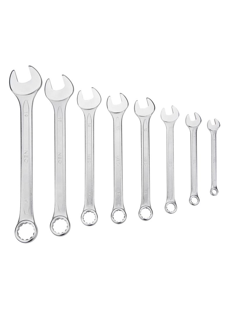 Klucze płasko-oczkowe 6-19 mm, zestaw 8 szt.