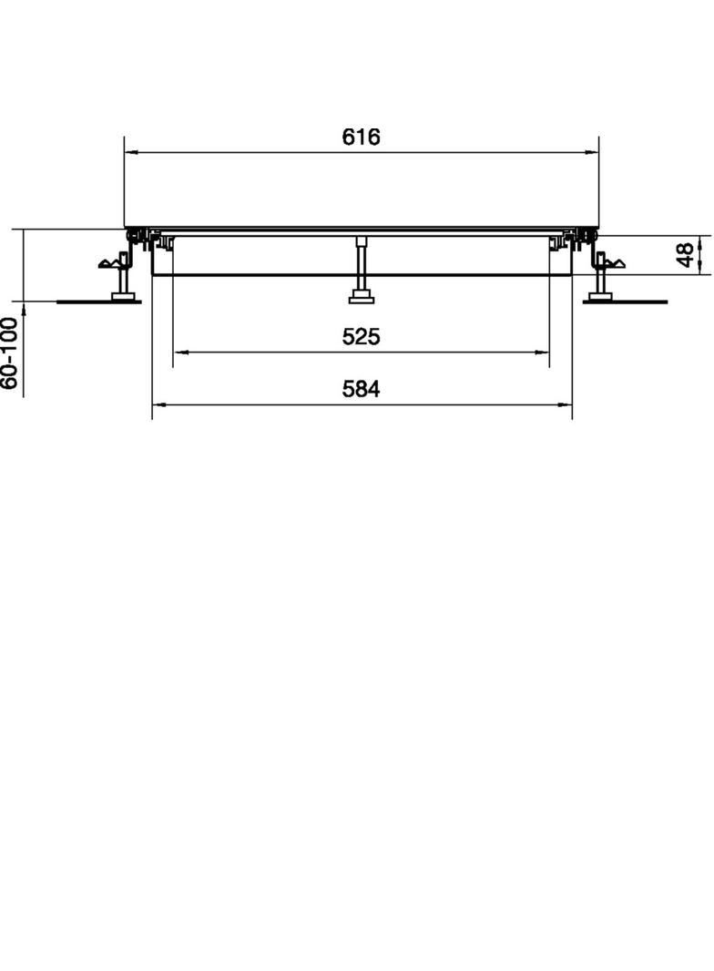 tehalit.BK Kanał współpoziomy wanna stalowa BKW 600x(60-100)mm stal BKW600060 HAGER