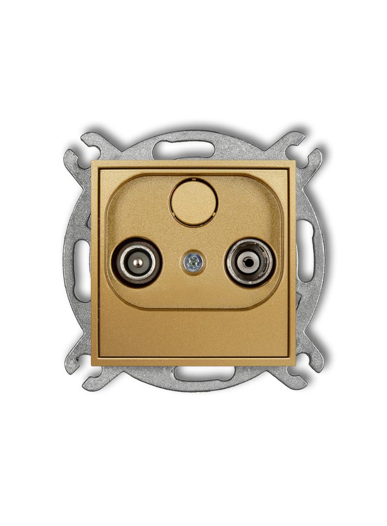 ICON Gniazdo antenowe RTV przelotowe 12dB złoty 29IG12P KARLIK