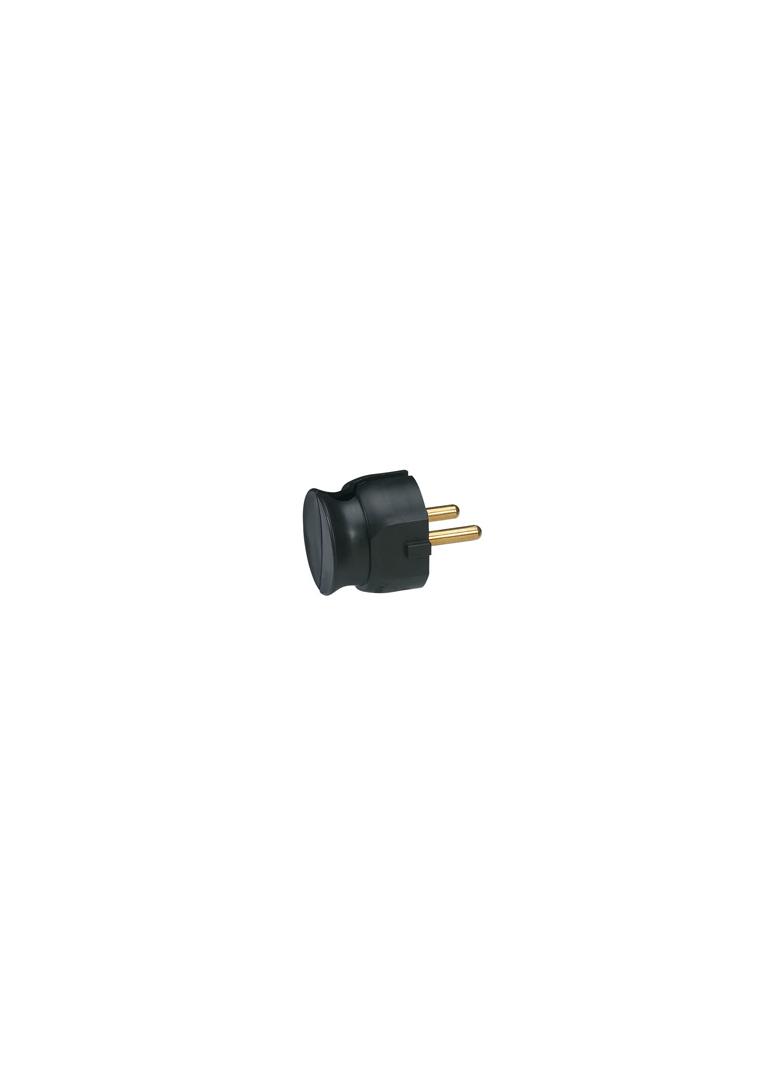 Wtyczka 2P 16A Plastikowa Czarna Płaska (Mała Głębokość) Helmo 050184 LEGRAND