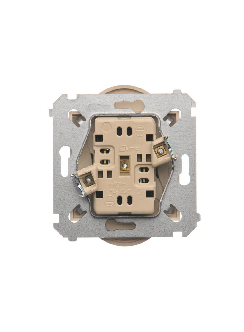 Simon 54 Nature Gniazdo wtyczkowe bez uziemienia z przesłonami podwójne do ramek NATURE 16A 250V zaciski śrubowe kremowy DG2MZN.01/41 KONTAKT