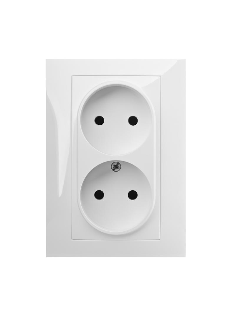 CARLA gniazdo 2x2P białe