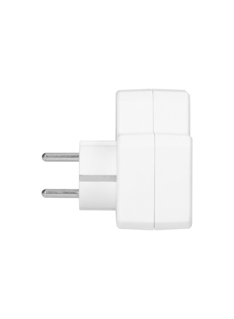 Rozgałęźnik 1x2P+Z (Schuko) 2x2P/II z włącznikiem biały OR-AE-13191(GS) ORNO