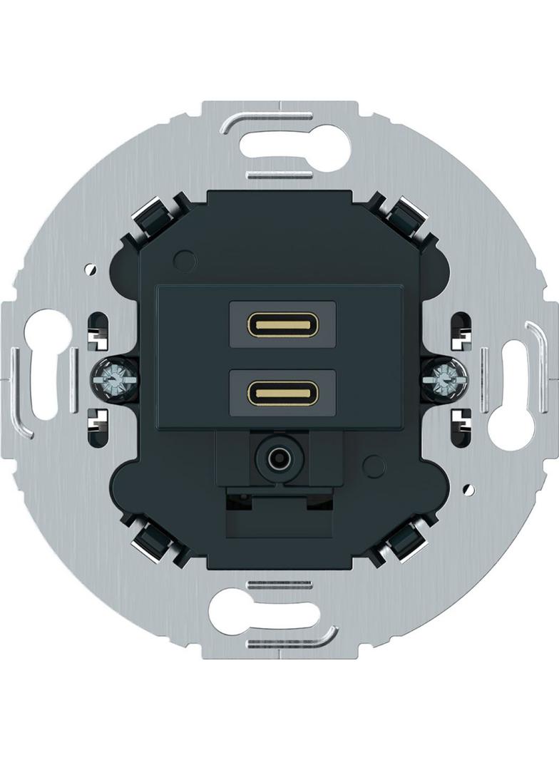 Mechanizm gniazda ładowania do serii obrotowych USB C+C 20W PD, antracyt mat