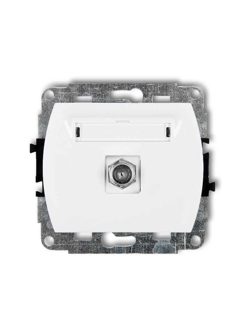 TREND Mechanizm gniazda antenowego pojedynczego typu F (SAT) niklowany biały