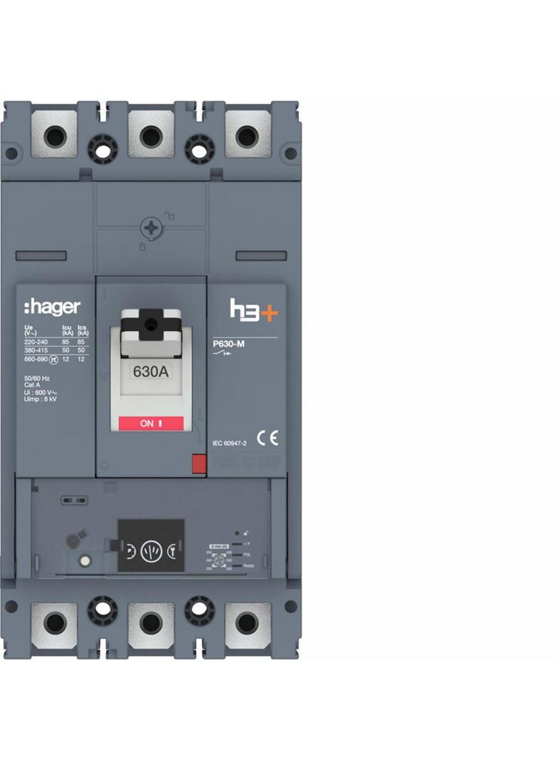MCCB Wyłącznik mocy h3+ P630 Energy 3x630A 50kA HMW630NR HAGER
