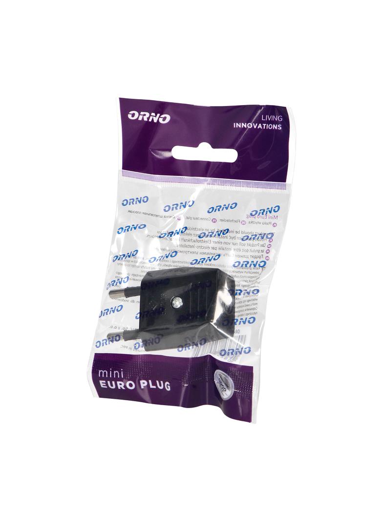 Wtyczka płaska bez uziemienia, 2,5A, 230VAC, czarna OR-AE-1374/B ORNO