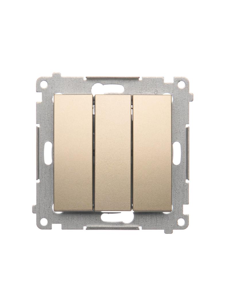 Simon 54 Łącznik potrójny z podświetleniem LED 10A 250V szybkozłączka złoty mat DW31L.01/44 KONTAKT