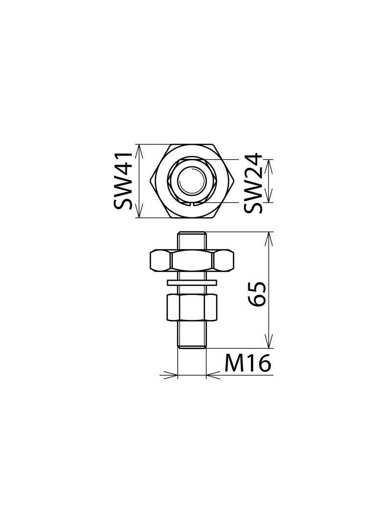 Element przyłączeniowy, bolec z gwintem M16