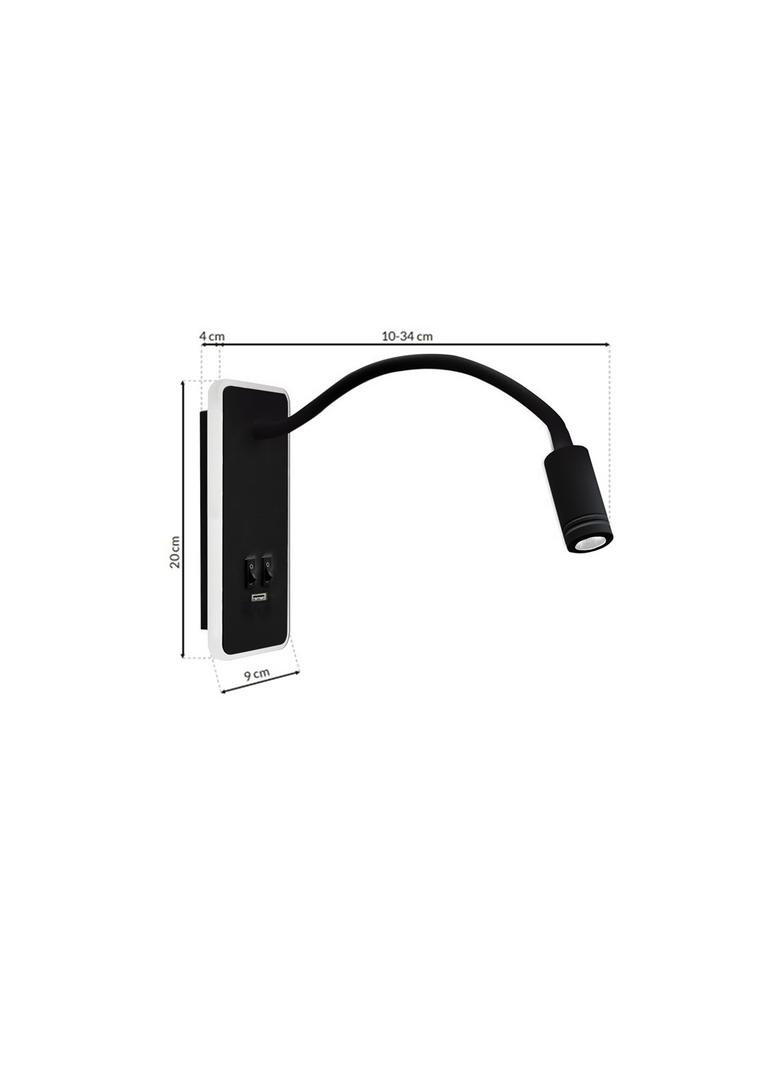 Milagro kinkiet LED Base (8W + 2W) 630lm 4000K czarny (elastyczne ramię) ML63500