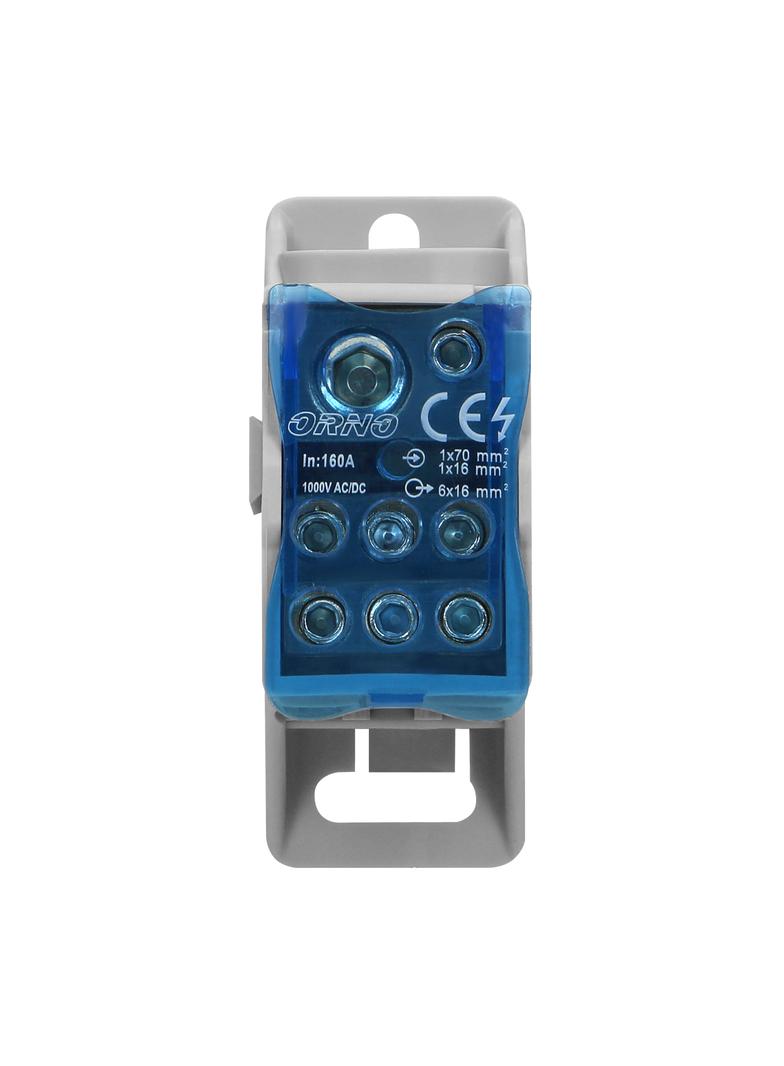 Blok rozdzielczy 160A zacisk wejściowy 1x16 i 1x70mm2 zaciski wyjściowe 6x16mm2 OR-LZ-8200/160 ORNO