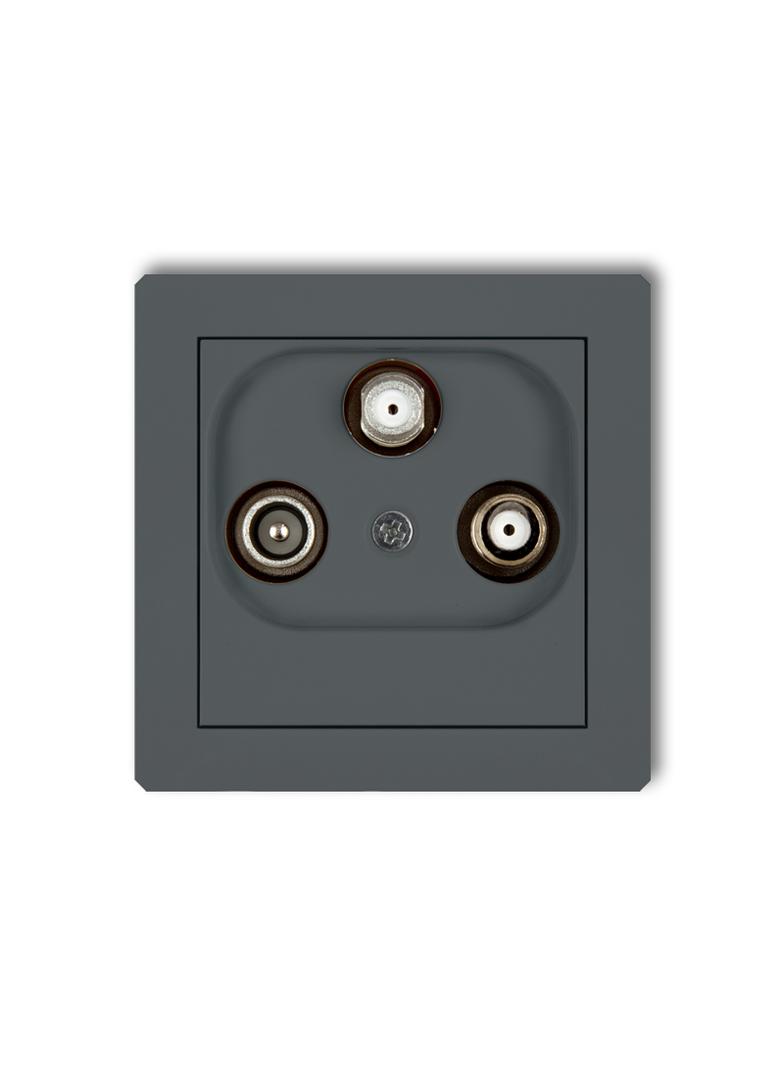 DECO Mechanizm gniazda abonenckiego 2 wyjścia SAT + TV grafitowy mat