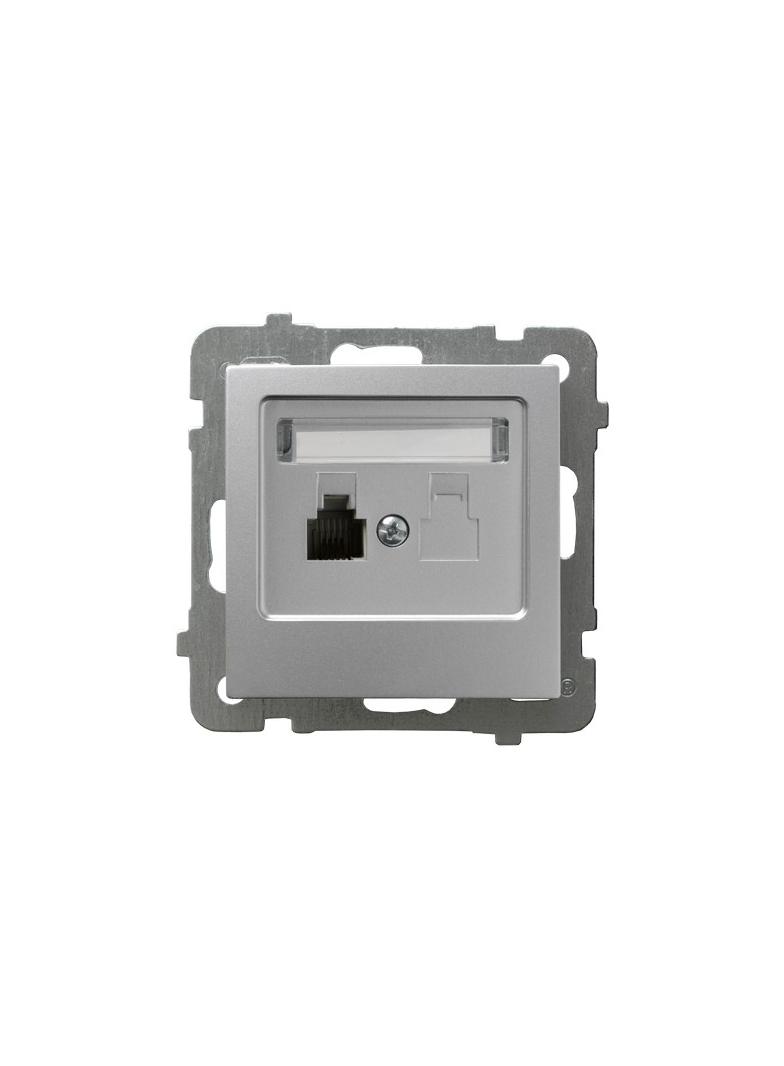 AS Gniazdo telefoniczne pojedyncze - kolor srebro