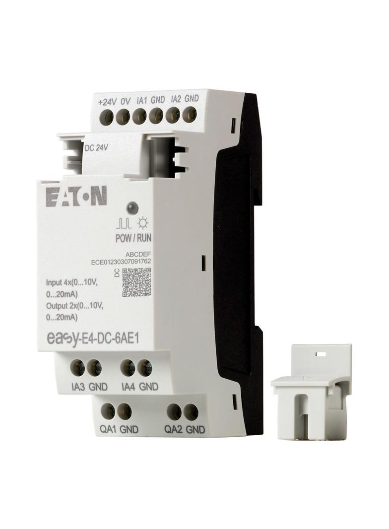 EASY-E4-DC-6AE1 easyE4 rozszerzenie 24VDC 4AI 2AO (0/4..20mA/0..10VDC) 197223 EATON