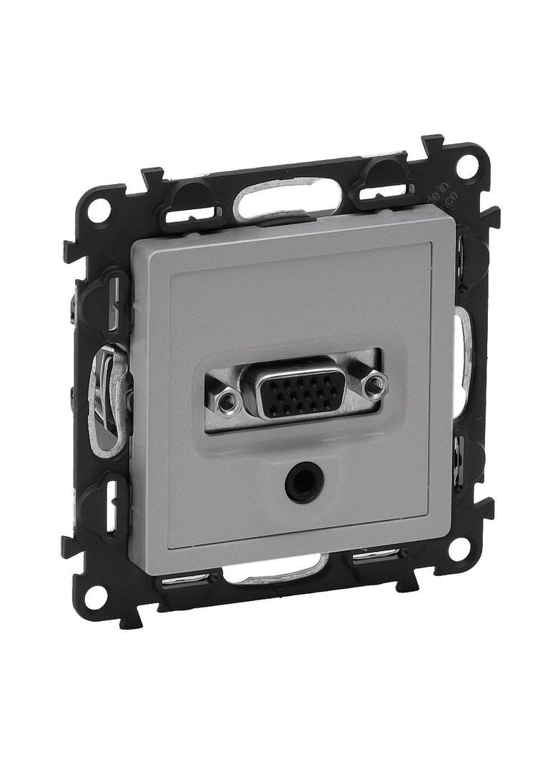 VALENA LIFE GNIAZDO HD 15 + Jack 3,5 mm ALUMINIUM, Legrand