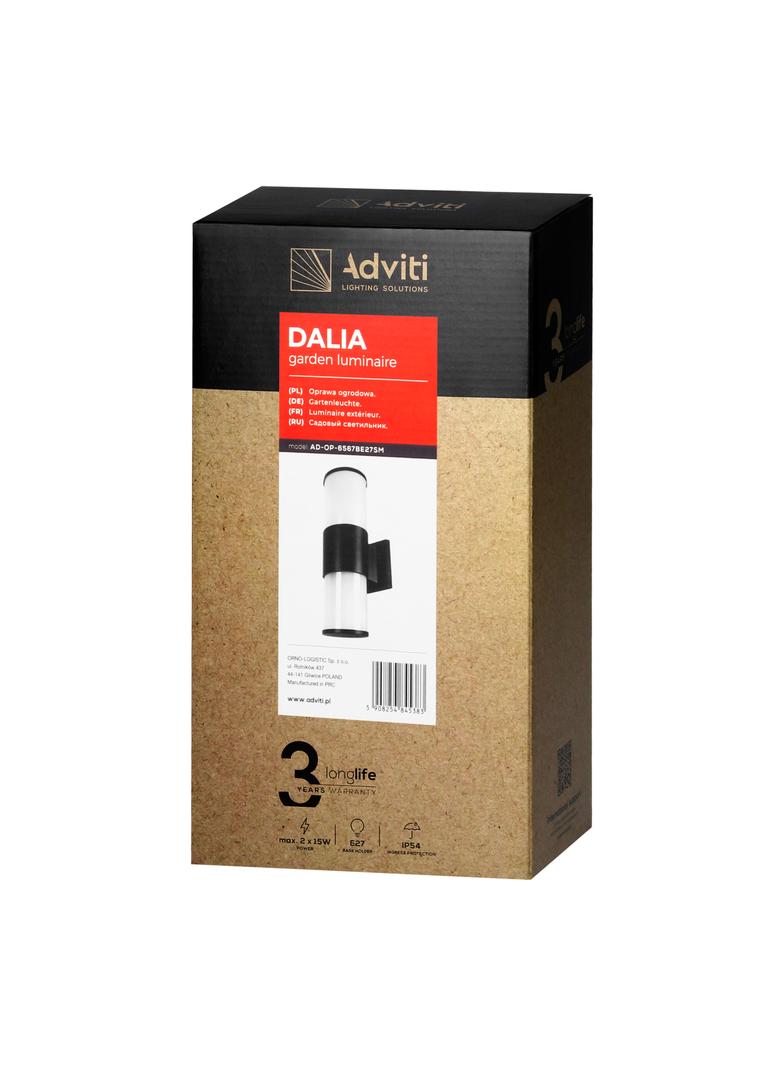 DALIA oprawa ogrodowa, 2xE27, max. 2x15W, IP54, czarna AD-OP-6567BE27SM ORNO