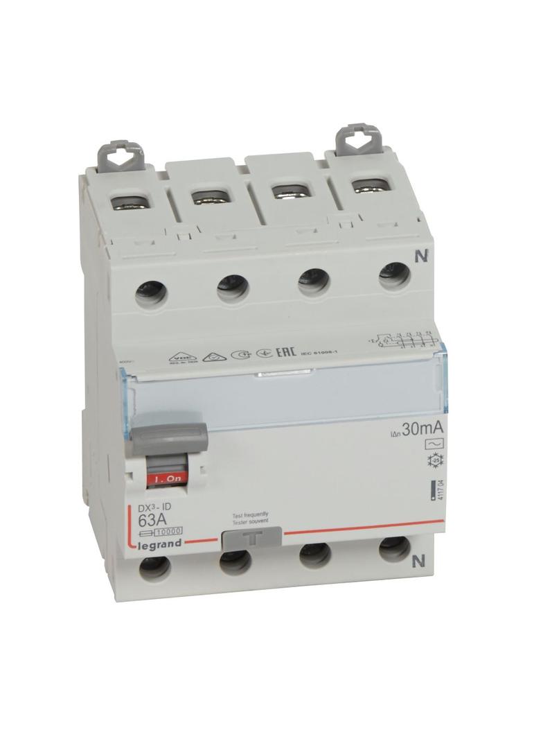 WYŁĄCZNIK RÓŻNICOWOPRĄDOWY P 304 4P 63A 30MA TYP AC SERII DX3, Legrand