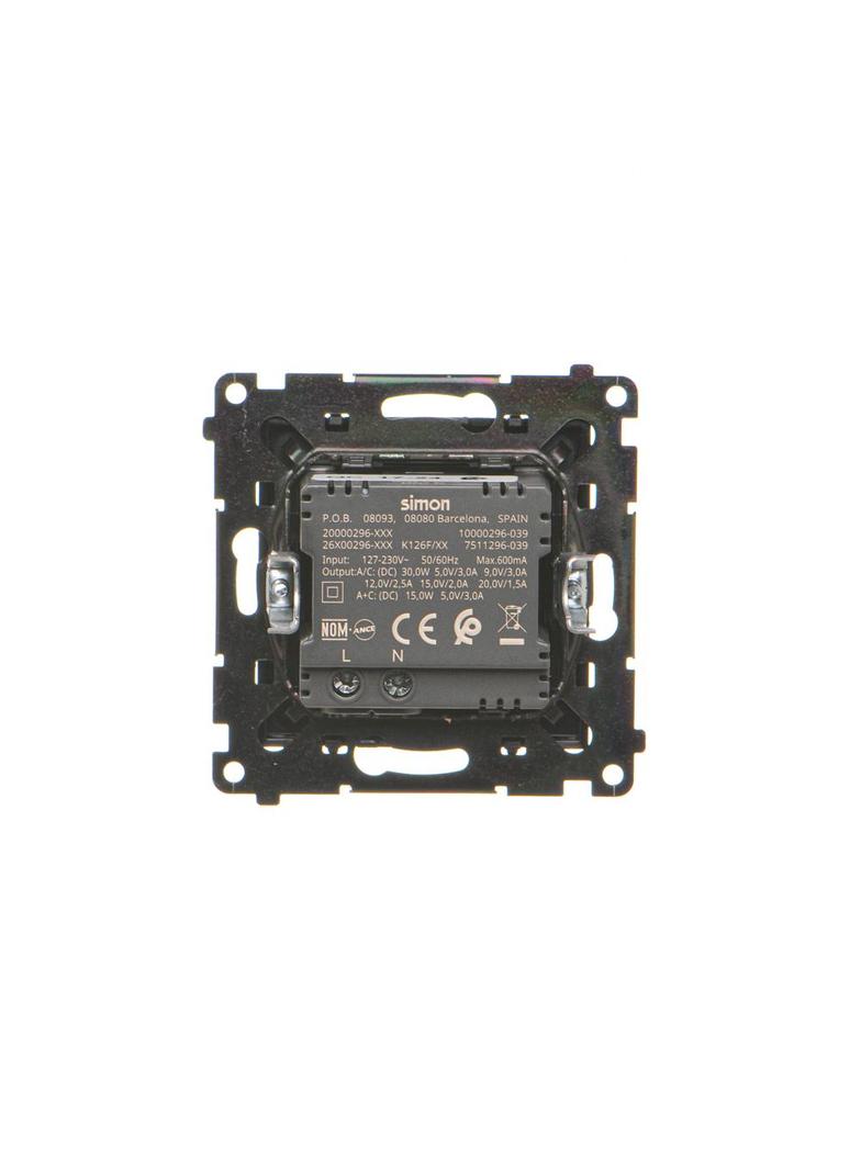 SIMON 55 Ładowarka USB typ C+A 30W 230V czarny mat TEC2CAQ.01/149 KONTAKT