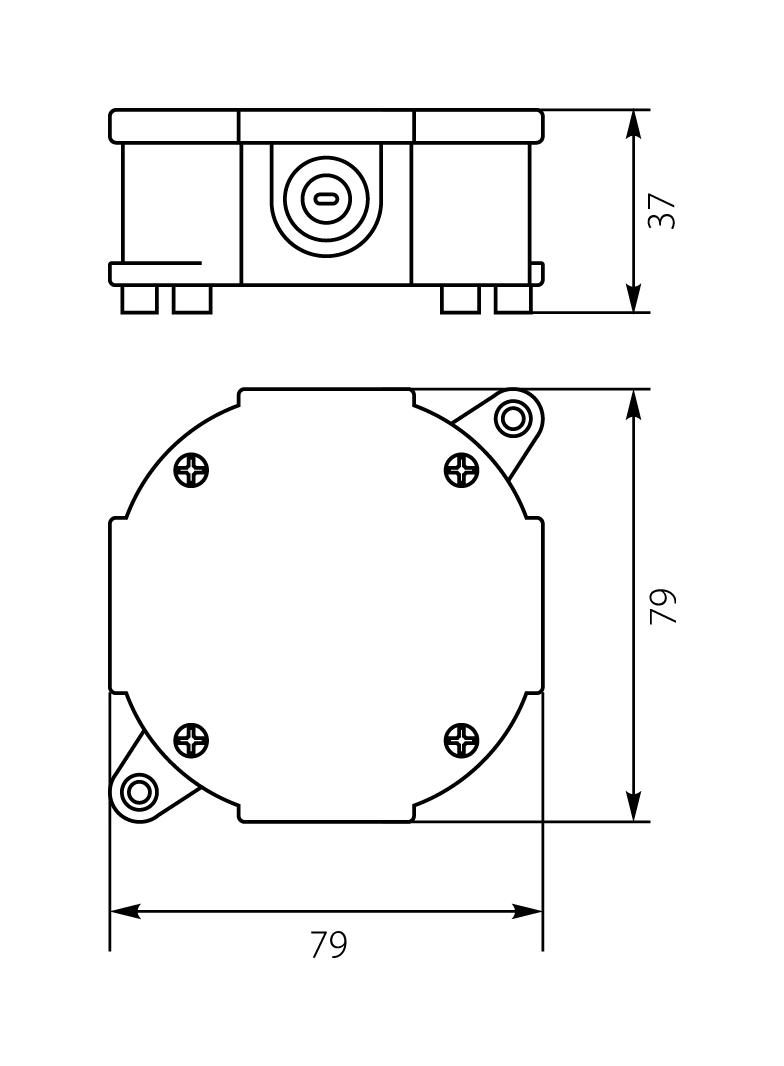 VP-75 Puszka n/t 79x79x37mm IP44 400V beZ-ac. czarna VP 075-05 61.178 OPATÓWEK