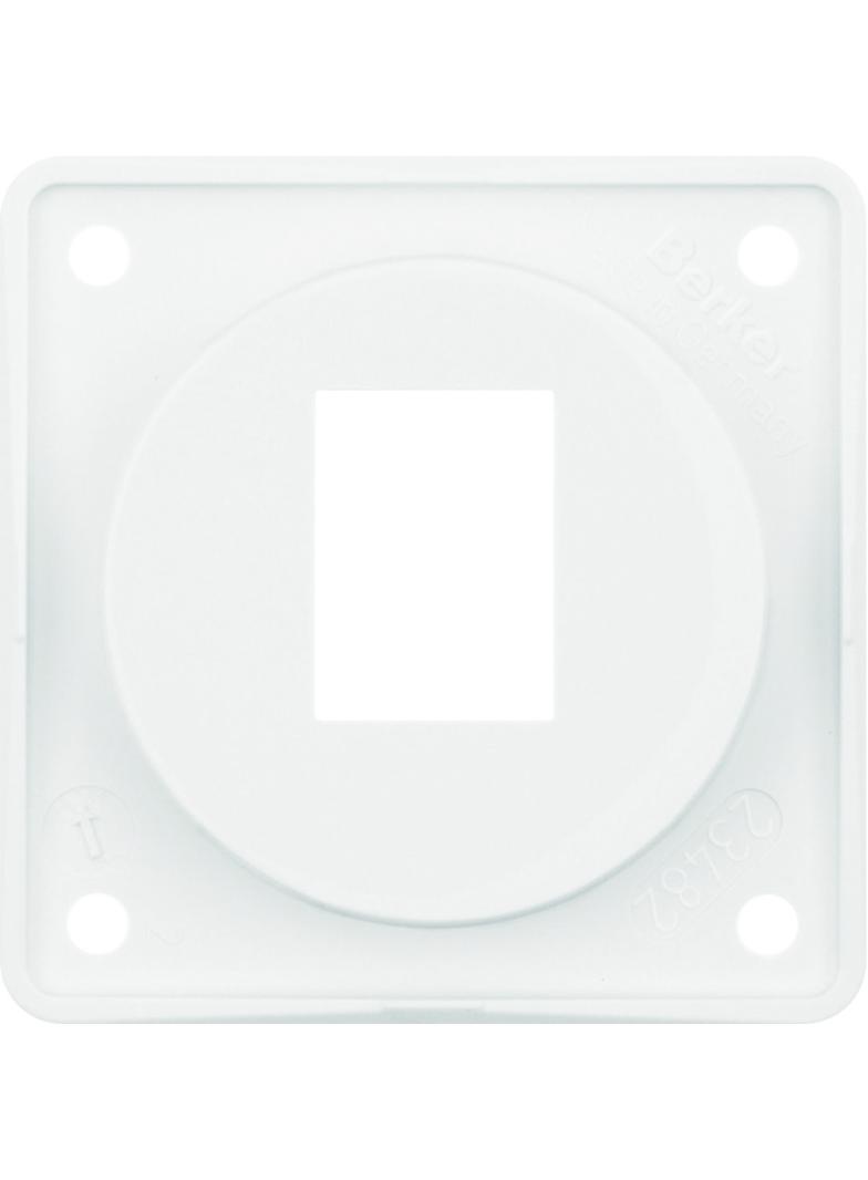 BERKER Integro Flow Płytka nośna pojedyncza do gniazd modularnych AMP biały 945572509 HAGER