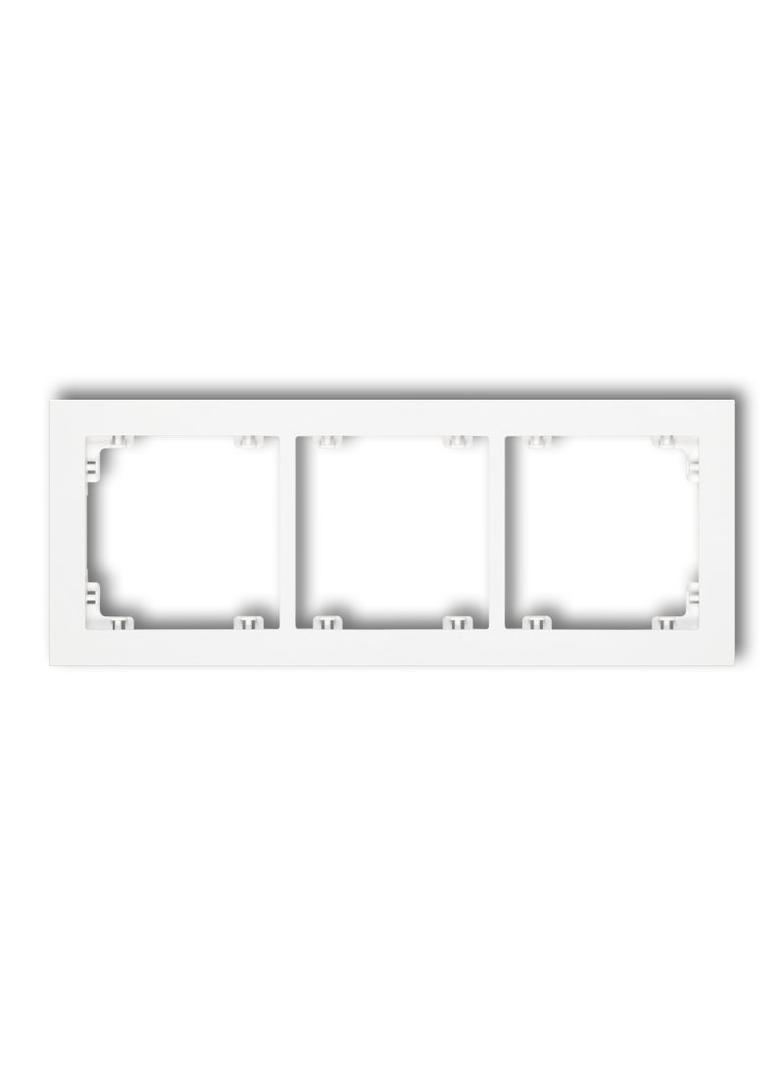DECO Ramka uniwersalna potrójna z tworzywa biała