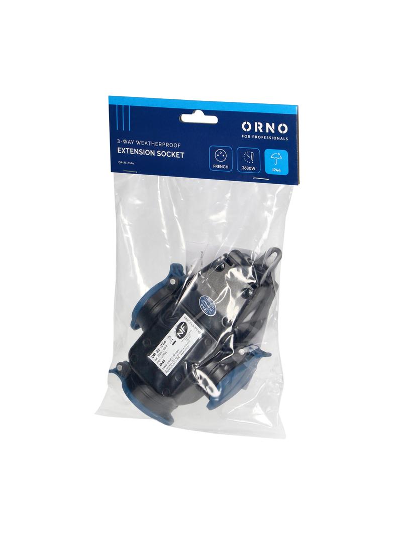Rozgałęźnik bryzgoszczelny i odporny na uderzenia, IP44, 3x2P+Z, 16A, 230V AC OR-AE-1346 ORNO