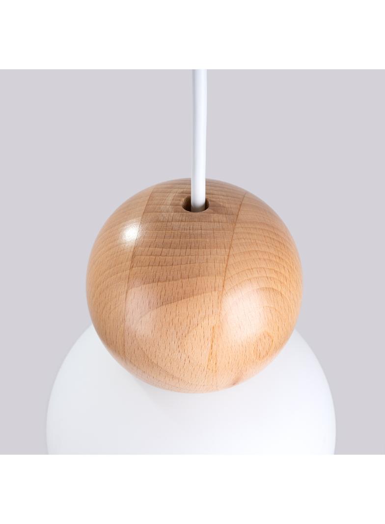 Lampa wisząca PEKKA 1 biała/naturalne drewno