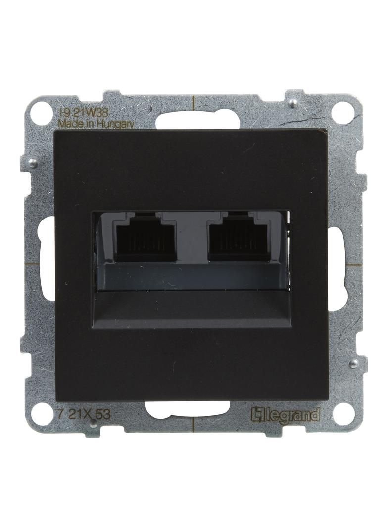 SUNO - Gniazdo 2XRJ45/kat 6 UTP, Czarny, Legrand