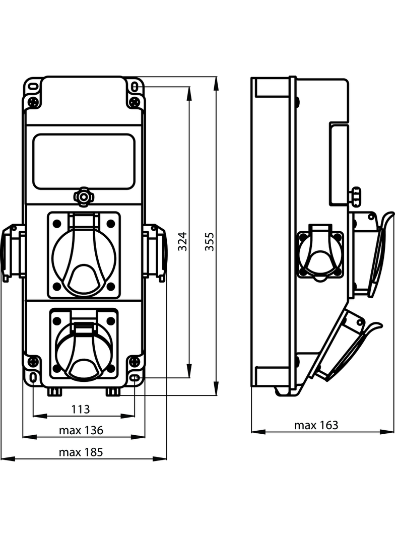 ROZDZIELNICA NISKIEGO NAPIĘCIA BEZ BEZPIECZNIKÓW,4X16A,2X3X16A