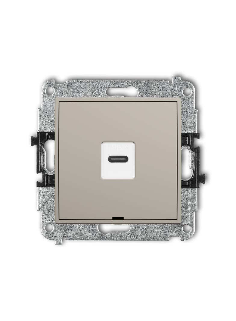 MINI Gniazdo pojedyncze 1xUSB C-C, bez pola opisowego taupe 60MGUSBBO-7 KARLIK