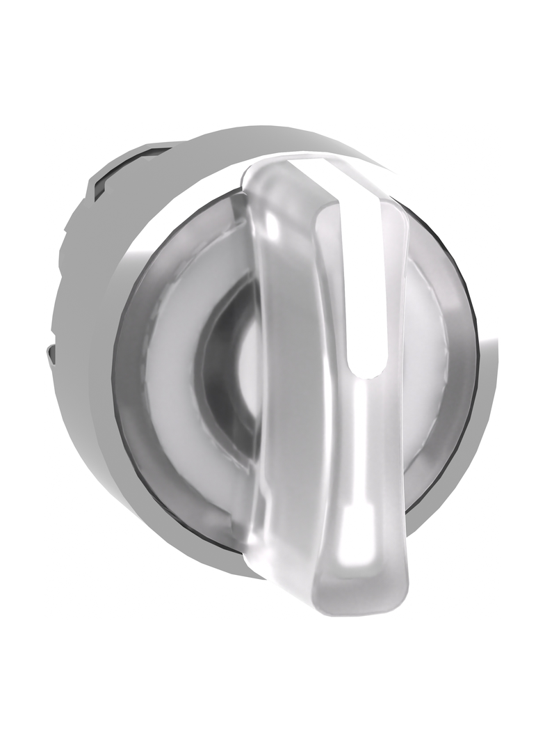 Harmony XB4 Przełącznik podświetlany 3 położeniowy z samopowrotem LED biały metalowy ZB4BK1513 Schneider