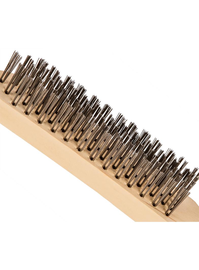 Szczotka druciana 5-rzędowa, drewniany uchwyt