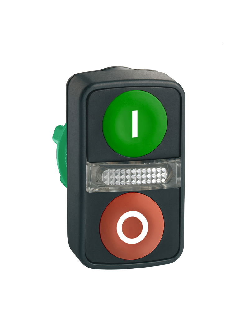 Harmony XB5 Główka przycisku podwójnego płaskiego zielona/czerwona z oznaczeniem plastikowa