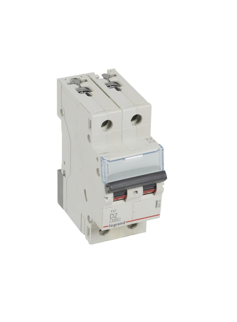 WYŁĄCZNIK NADPRĄDOWY S 302 2P D 2A 6000A SERII TX3, Legrand