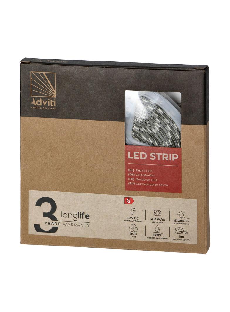 Taśma LED 12V 5050 60L/m 14,4W/m IP63 RGB 5m